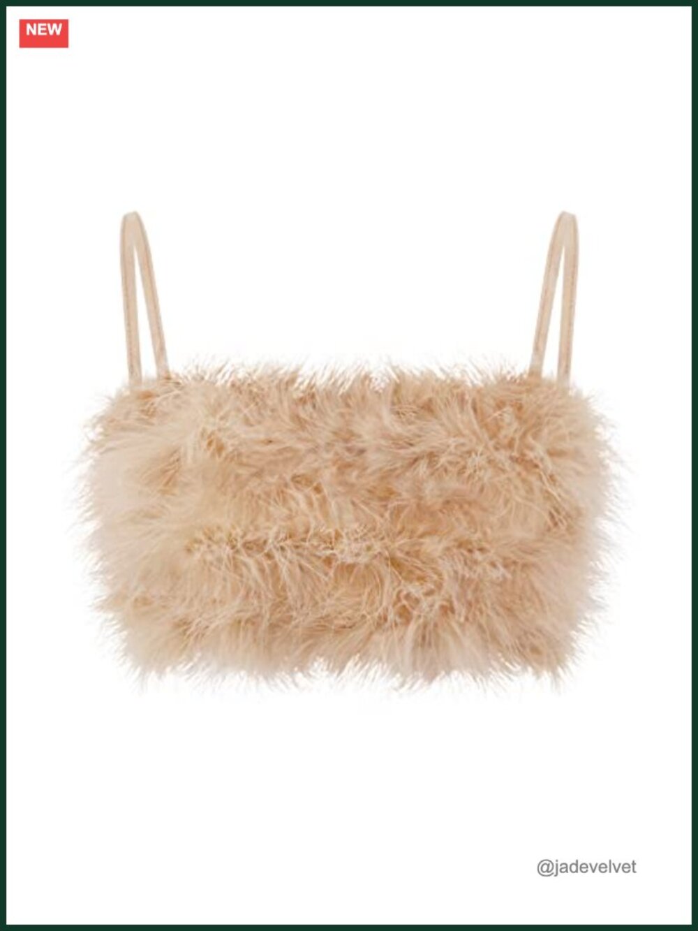 Faux Fur Crop Top Spaghetti Strap Strappy Cami for Concert Club Party